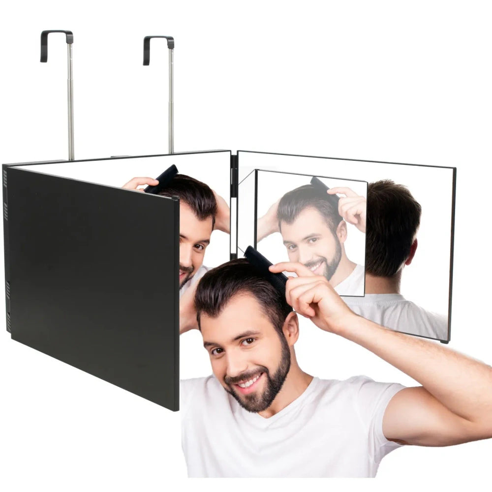 Adjustable Three-Way Haircut Mirror