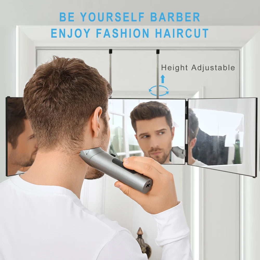 Adjustable Three-Way Haircut Mirror