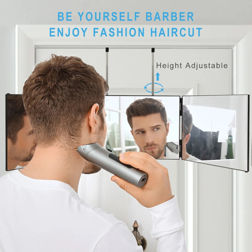 Adjustable Three-Way Haircut Mirror
