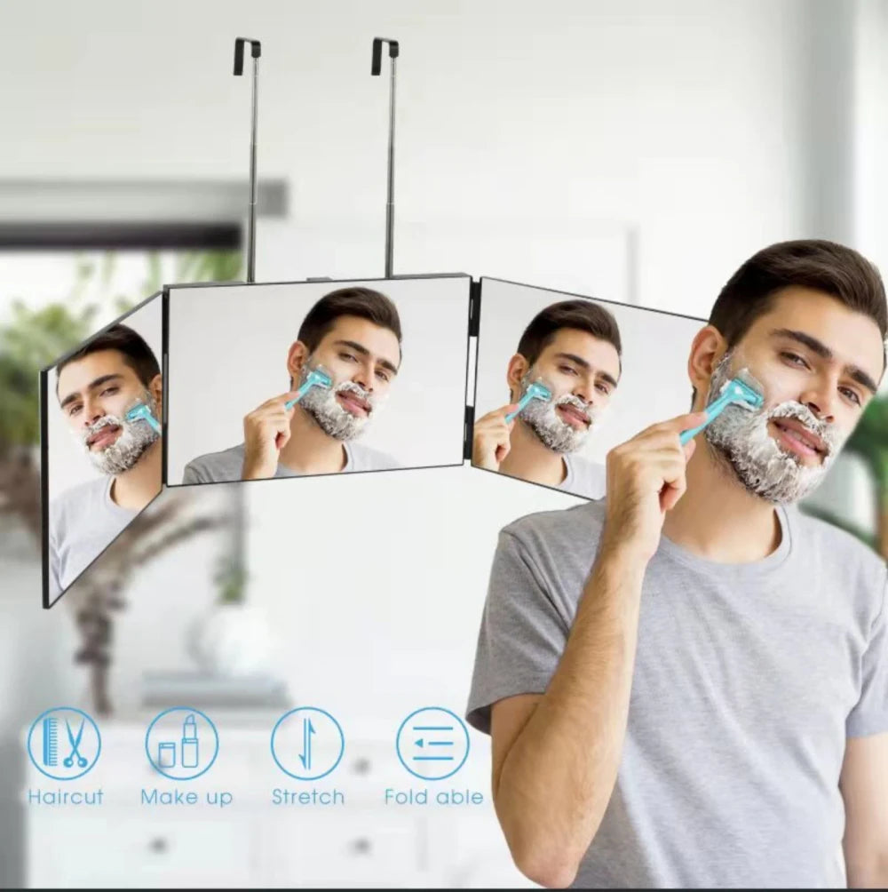 Adjustable Three-Way Haircut Mirror